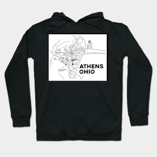 Athens Ohio Map Art Hoodie